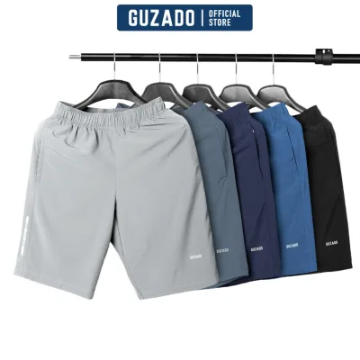 Combo 2 quần đùi nam thể thao Guzado Cạp Chun,Vải Gió Thoáng Mát Vận Động Thoải Mái CB2GSR01
