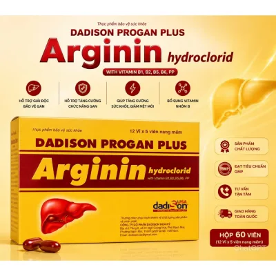 Bổ sung ( Hộp 60 viên ) Arginine và các vitamin cần thiết. Hỗ trợ giảm rối loạn chức năng gan, tăng cường chức năng gan