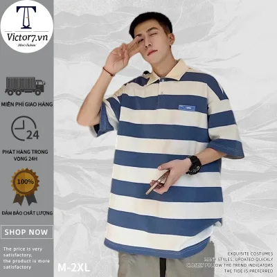 Áo polo Ngắn Tay Họa Tiết Sọc Ngang Thời Trang Dành Cho Nam Áo Thun Nam Thun Nam Ao Thun Áo Thun Tay Lỡ ThờI Trang Nam Áo Polo From RộNg T Shirt Unisex Bigsize Áo Thun Nam Tay Ngắn Áo PhôNg Nữ Áo Cặp Simple Áo Sơ Mi Tay Ngắn Nam