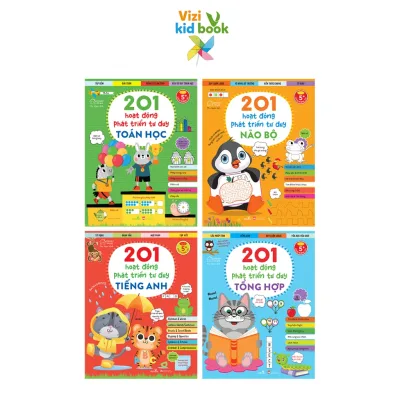 Sách thiếu nhi - Combo 4 cuốn 201 Hoạt Động Phát Triển Tư Duy - Sách tương tác - Dành cho trẻ từ 5 tuổi