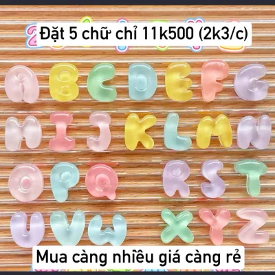 Charm Chữ Trong Mini Trang Trí Kẹp Tóc, Handmade Ốp Lưng, Bình Nước, Nón Bảo Hiểm