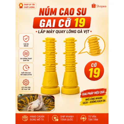 Núm cao su máy gắn lồng vặt lông gà vịt bền bỉ, dẻo dai, nhiều kích cỡ