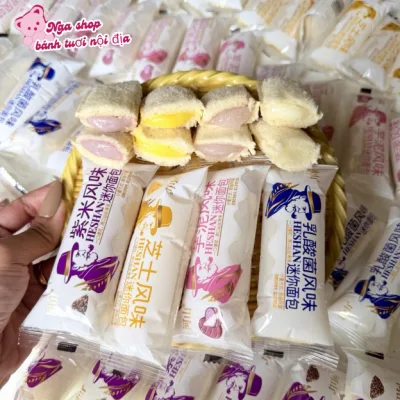 1Thùng 1kg (58-64bánh)6vị Bánh Sữa Chua Ông Già HESHAN Vỏ Mềm Nhân Béo, Hương Vị Đặc Biệt