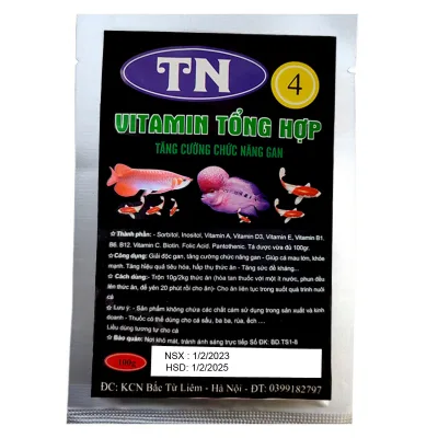 Comprehensive Multivitamin (100g) for Koi Fish, Arowana Fish, Guppy, Frog, Turtle, Increases Immunity