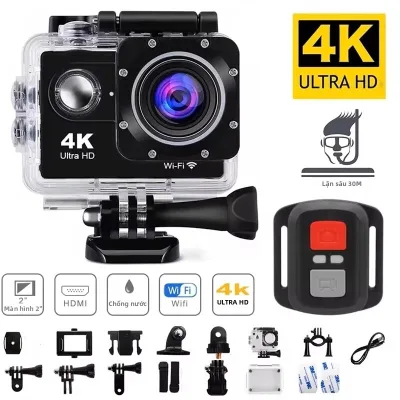 Camera Hành Động 4K 1080P/30FPS WiFi 2.0' Chống Nước, Ghi Hình Dưới Nước, Camera Mini Gắn Mũ Bảo Hiểm Dành Cho Thể Thao Ngoài Trời