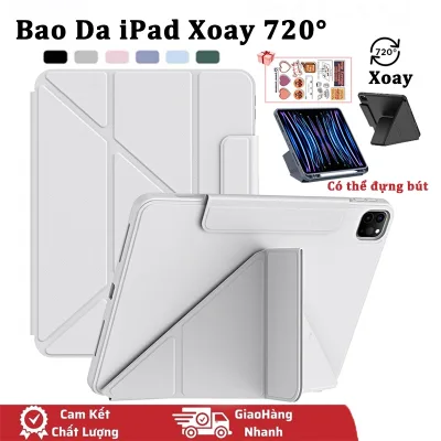 Bao Da iPad Y-stand Air 4/5 Pro 11 10.9 Gen 9 8 7th 10.2 Ốp Lưng iPad Pro 11" M1/M2 720° Vỏ Ipad Có Khe Đựng Sạc Bút
