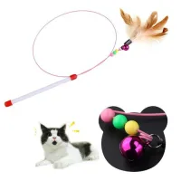 Đồ chơi cho mèo dạng cần câu mèo - đồ chơi cần câu mèo vờn bằng dây thép - Hoshi Pet