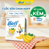 Sữa chua HOFF cho bé ăn dặm trẻ em từ 6 tháng tuổi vị hoa quả - 1 Lốc (4 hộp x 55g)