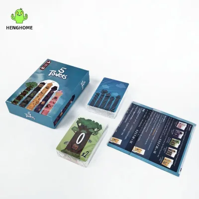 HENGHOME 1 Bộ Trò Chơi Xếp Hình Thường Ngày Tiệc Chiến Thuật Vui Nhộn 5 Tháp Trò Chơi Bảng Cho 2-6 Người Chơi Trò Chơi Thẻ Nhanh *