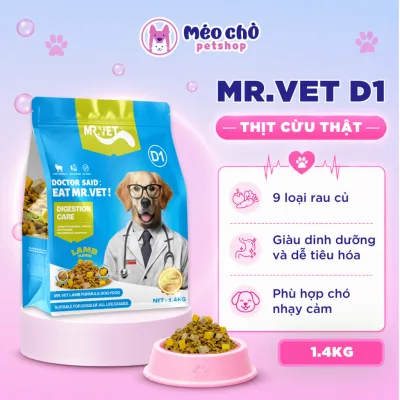 Thức ăn cho chó MRVET D1 1.4kg Công thức thịt cừu, topping gan gà và lỏng đỏ trứng-Méo Chò Petshop