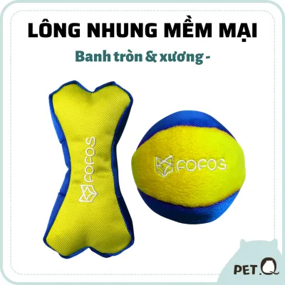 Fofos dog toys, Fluffy ball, Puppy Teething Squeaky Toy, Small Dogs(0-10kgs), Multi-Material, Squeaker Inside, For All Breeds, Fetch, Chew & Tug