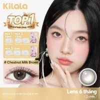 Kính áp tròng Kilala màu nâu Chestnut Milk Brown/Whiskey Brown lens cận 6 tháng DIA 14.2mm có độ (0-8) 1 cặp