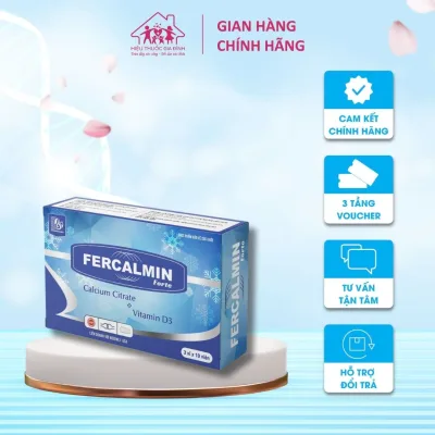 Chính Hãng Nutramed - Viên uống Fercalmin Forte bổ sung canxi, vitamin và khoáng chất cho cơ thể (Hộp 30 viên)