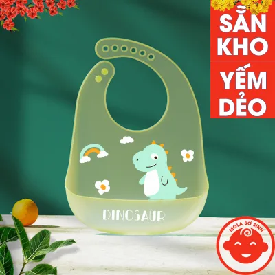 Yếm ăn dặm SILICON cho bé LOẠI TRONG KÈM MÁNG siêu mềm dẻo Y15
