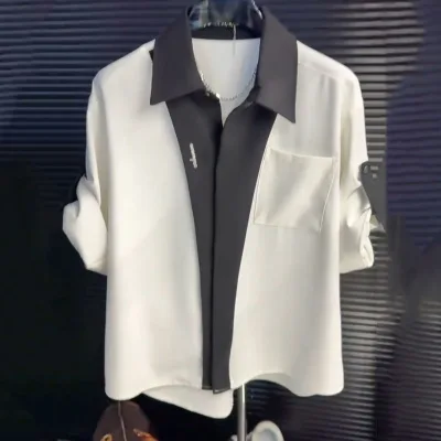 Màu tương phản Áo Sơ Mi Cao Cấp Nam Thường Ngày 2025 Thời Trang Quần Áo Nam Tay Ngắn Hợp Thời Trang Puffy Đẹp Trai Hiểu Áo Sơ Mi Màu Tương Phản Áo Sơ Mi Cao Cấp Nam Thường Ngày 2025 Thời Trang Quần Áo Nam Tay Ngắn Hợp Thời Trang Puffy Đẹp Trai Hiểu Áo