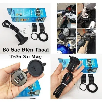 Bộ sạc điện thoại trên xe máy thông minh tự ngắt khi đầy loại tốt hàng chất lượng cao , phụ kiện đồ chơi xe máy