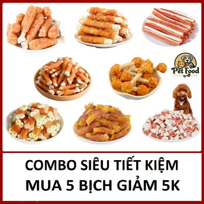 COMBO BÁNH THƯỞNG CHO CHÓ 100GR BỔ SUNG CANXI GIÚP THÚ CƯNG PHÁT TRIỂN