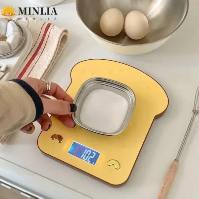 Cân điện tử nhà bếp MINLIA, Cân kỹ thuật số bánh mì nướng gia đình sáng tạo, Màn hình LCD độc đáo Dụng cụ cân thực tế Cân thực phẩm Phụ kiện nhà bếp