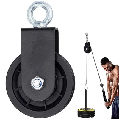 Ròng Rọc Tập Gym Xoay 360 Độ, Thép Không Rỉ Chịu Lực Nặng, Tập Gym Cùng Dây Cáp Tại Nhà