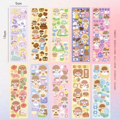 Set 2 tờ Sticker trang trí dán nhãn cute nhiều mẫu giá rẻ decor sách vở, hộp bút, đồ dùng học tập