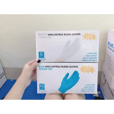 Hộp 100 Chiếc Găng Tay Trắng Nitrile Không BỘT Chế Biến, Nha Khoa, Thẩm Mỹ, Spa, Nha Khoa