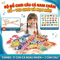 Set 15 / 30 Đồ Chơi Câu Cá Bằng Gỗ Hoạt Hình Cho Trẻ Em Bé trai Bé gái