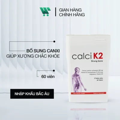 Health Protection Food Mezina Calcium K2 [60 Tablets] - Calcium Supplement Pills to Help Strengthen Bones