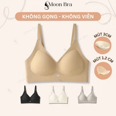 Áo Lót Nữ Nâng Vòng 1 Không Gọng Không Viền Áo Bra Không Gọng Có Mút Đệm Tròn Gom Quả