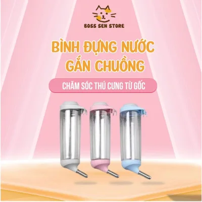 Bình đựng nước gắn chuồng cấp nước tự động tiện lợi cho thú cưng 3 size nhiều màu sắc