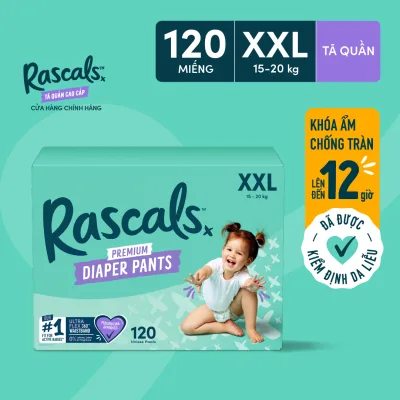 Box of 3 Packs of Rascals Diapers/Diaper Pants Size XXL (15Kg-20Kg) 120 Pieces