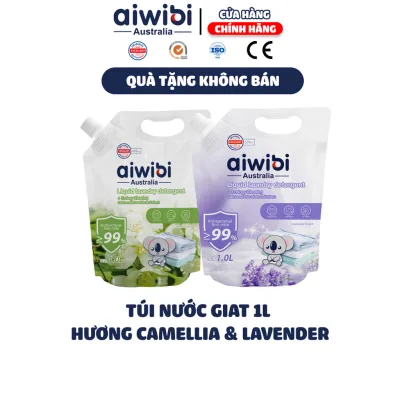 Nước Giặt Aiwibi Cho Bé Bảo Vệ Quần Áo Mềm Mại, Dịu Nhẹ - Hương Camellia & Lavender (1L)
