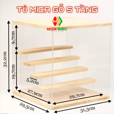 Hộp Trưng Bày Mô Hình, Nước Hoa, Lego, Nhân Vật Yêu Thích Kết Hợp Mica và Gỗ, Acrylic Trong Suốt.