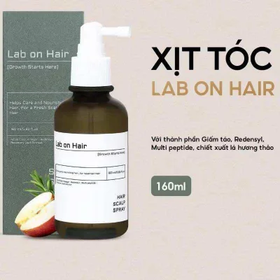 Bộ chăm sóc tóc dưỡng hỗ trợ mọctóc Lab on Hair với giấm táo, Redensyl, Multi peptide, chiết xuất lá hương thảo dầu gội