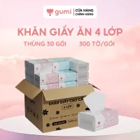 Thùng 30 gói giấy ăn cao cấp Gumi 3 lớp / 4 lớp mềm mịn, tiện lợi Khăn Giấy để Phòng Khách