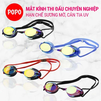 Kính bơi chuyên nghiệp POPO RG700 mắt kính tráng gương cao cấp cản tia uv, chống hấp hơi kiếng bơi thi đấu cho nam nữ