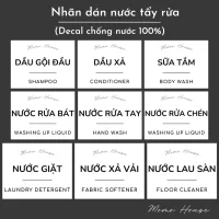 Tem Nhãn Dán Trong Suốt Chai Đựng Dầu Gội, Sữa Tắm, Nước Rửa Tay, Nước Rửa Bát, Dầu Xả, Decal Tem Dán Bình Nước Giặt