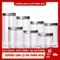 HỦ NHỰA NẮP NHÔM Vàng/ Bạc Có Nắp LÓT - HỦ PET trong suốt 100gr/200gr/250gr/300gr/500g/750g/1kg/50g