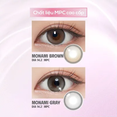 SLENS - 1 NGÀY (1 CHIẾC) Monami brown/gray MPC - Kính áp tròng Hàn Quốc Seoullens