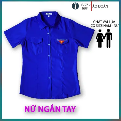 Áo sơ mi đoàn thanh niên Việt Nam chất lụa - kate màu xanh truyền thống VNO141