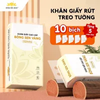 Khăn Giấy Rút Treo Tường Bông Sen Vàng 1152 Tờ (Tặng kèm móc treo)