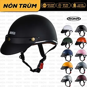Mũ bảo hiểm xe máy nửa đầu Rona Haly viền bạc, nón bảo hiểm freesize chính hãng