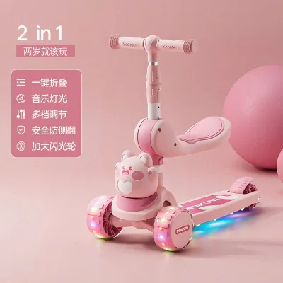 Xe Trượt Scooter có nhạc Khủng Long Bánh Phát Sáng Có Ghế Cho Người Lớn Hàng Cao Cấp Đủ Màu SMSN-KKK-024