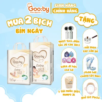 2 Bịch Tã/bỉm Gooby Extra mềm mại, chống tràn, siêu thấm hút đủ size cho bé 4-30KG