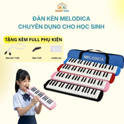 Kèn Melodica 37 Phím Cao Cấp Âm Chuẩn, Dễ Thổi Tặng Full Phụ Kiện, Kèn Piano Mini Cho Bé Học Nhạc
