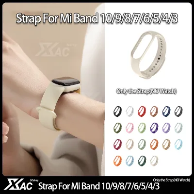 Dây đeo cho miband 10 / 9 / 8 / 7 miband 6 Dây đeo Xiaomi Mi Band 5 / 6 thoáng khí cho thể thao, Vòng đeo tay silicon màu hồng miband 9 miband 8