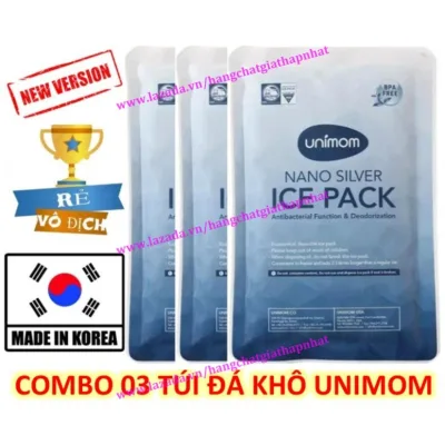 Combo 03 Antibacterial Dry Gel Ice Packs to Keep Milk and Food Cold Unimom Um871857 Um860136 (Made in Korea)