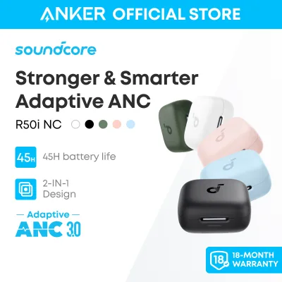 Tai nghe bluetooth soundcore R50i NC, chống ồn chủ động thông minh, bass mạnh, pin 45H, chống nước IP54