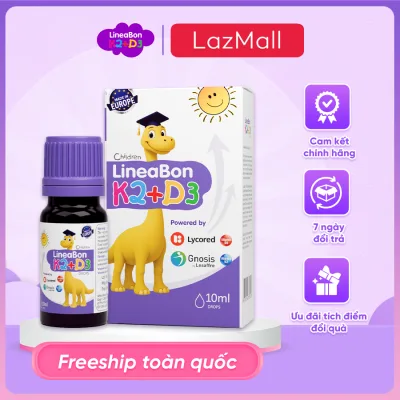 LineaBon vitamin D3 K2 10ml - Hỗ trợ hấp thu canxi cho trẻ [Lọ 10ml]
