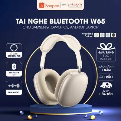 Tai nghe chụp tai W65 Plus Hoco bản cao cấp bluetooth 5.4 thiết kế sang trọng chính hãng