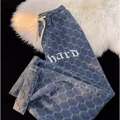 Quần jean nam Dáng Rộng Thời Trang Retro thời trang Cao Cho Nam quần baggy quần jeans jean rộng nam cho nam nữ Quần jean